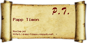 Papp Timon névjegykártya